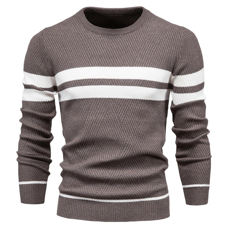Patchwork Slim Knit Pullover