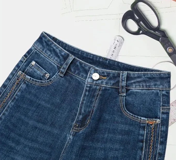 Trousers New In High Waist Shot Wide Leg Womens Jeans 2025 Korean Style Cool Unique Vibrant Stretched Xxl Denim Pants for Women