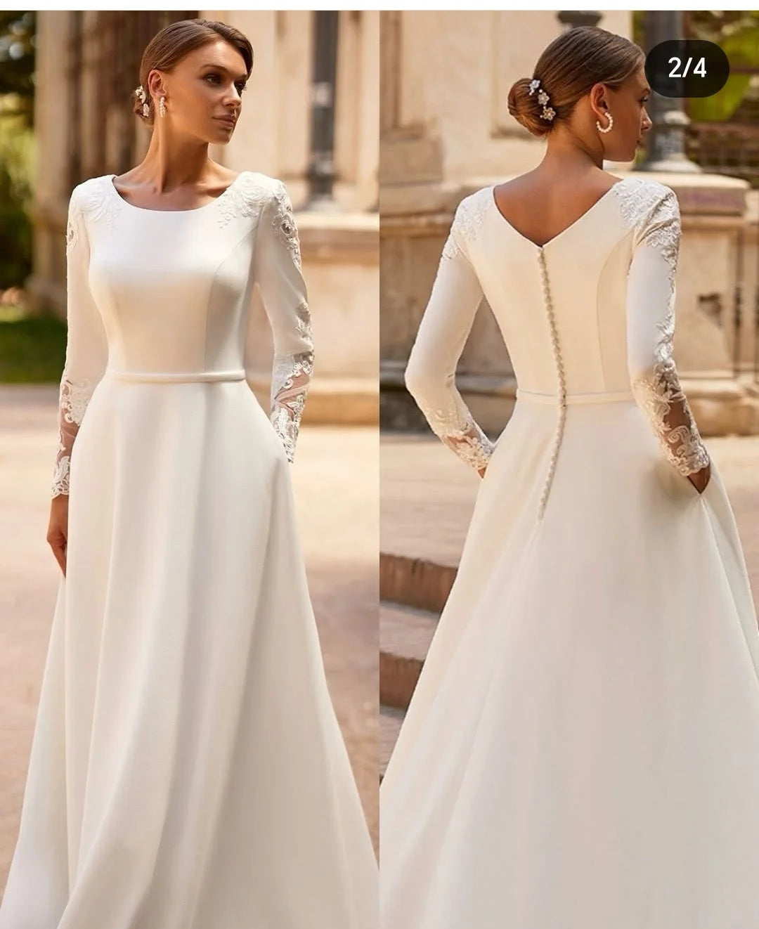 Elegant Lace Long Sleeve Wedding Dress