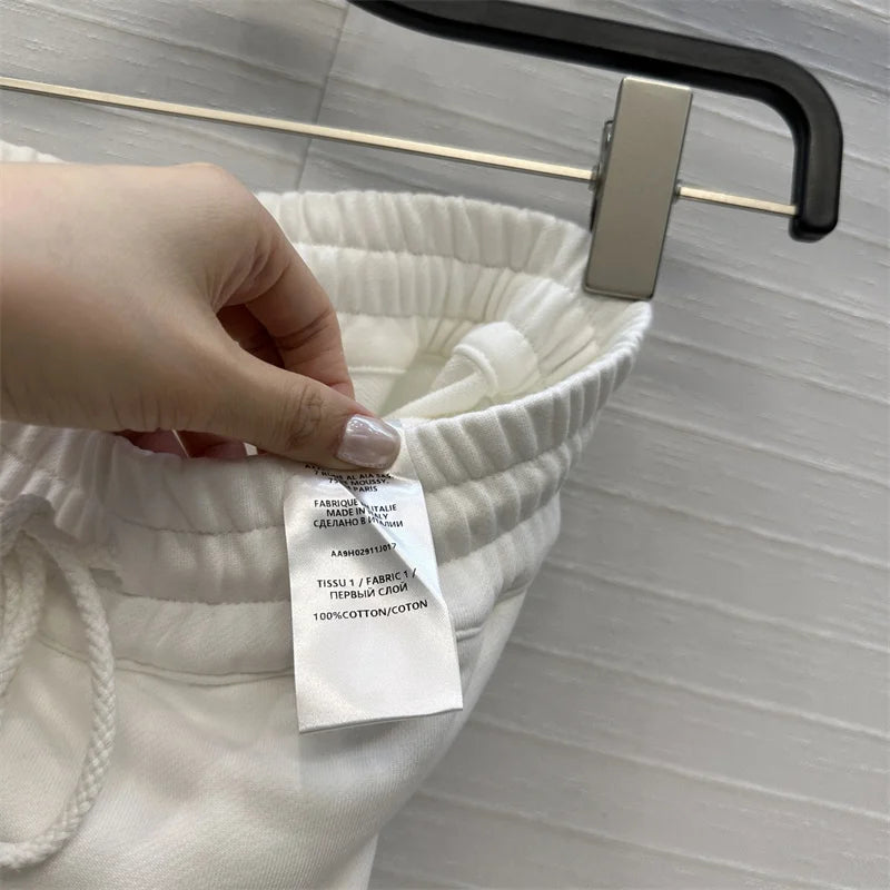 Elastic Waist Cotton Wide Pants