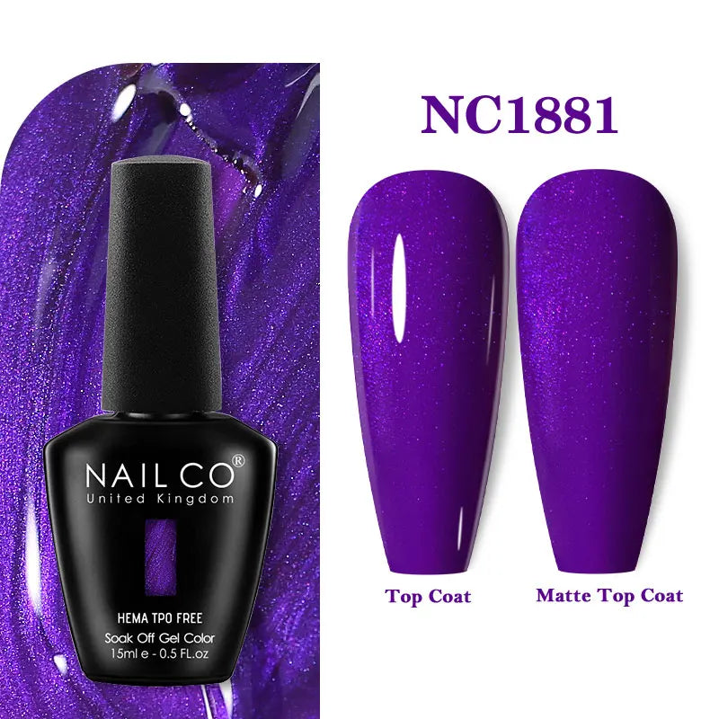 NAILCO 333 Colors Gel Nail Polish Semi Permanent Varnishes Nails Art Design Hybrid Soak Off Top Base Coat UV Gel Manicure 15ml