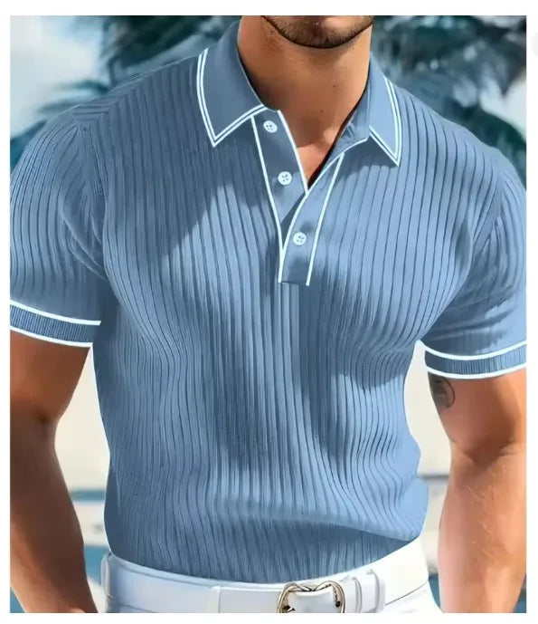 Men's Summer New Short-sleeved Lapel Casual Business Dress POLO Breathable Beach Sports Top
