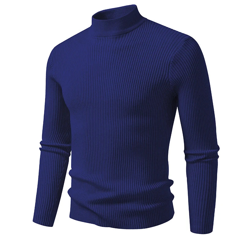 Striped Mock Neck Pullover