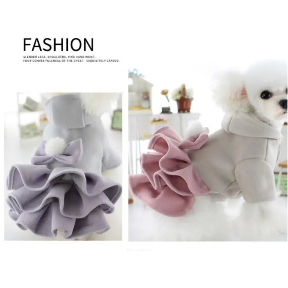 Fashion Autumn Winter Outfit Pet Dog Clothes Woolen Tutu Skirt Pet Coat Dog Dresses Teddy Bear Cat Princess Skirt for Small Dogs