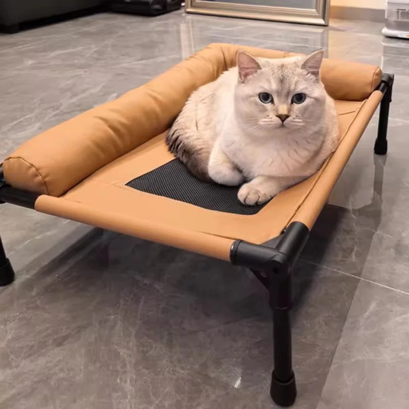 Pet Furniture Mesh Elevated Dog Beds Breathable Removable Raised Dog Bed With Soft Pillow Outdoor Dog Cat Bed Patio Sunbathing