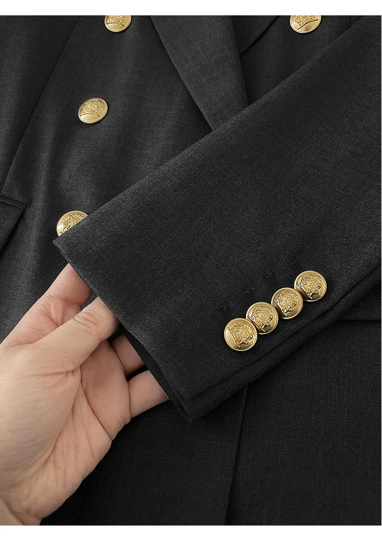 Elegant Peaked Lapel Suit Set