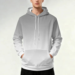 Gray White Gradient Pullover Hoodie