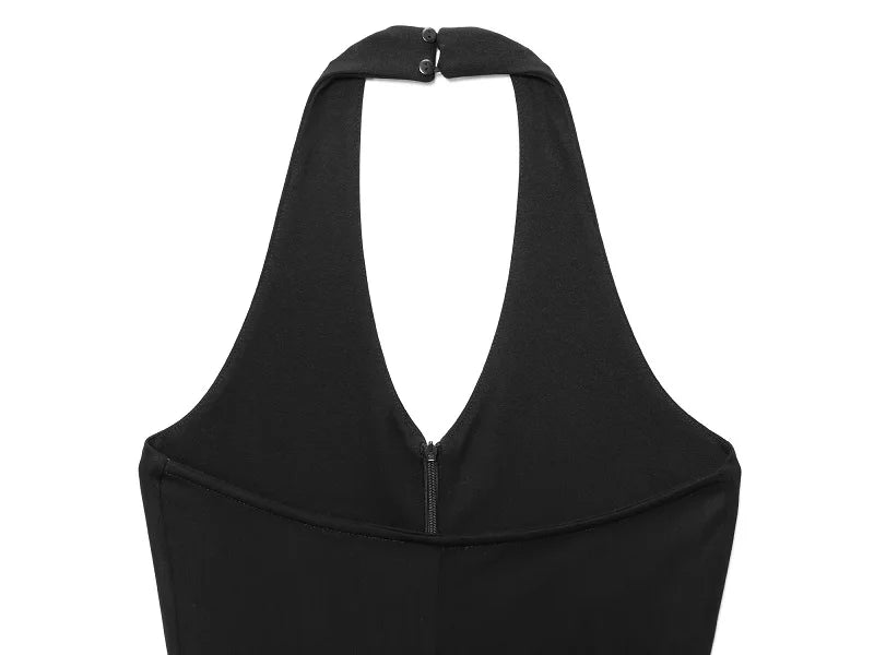 Sleek Flared Backless Summer Jumpsuit