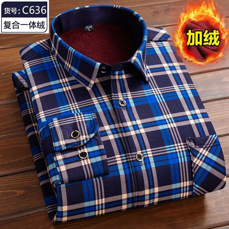 Fleece Plaid Thermal Shirt Jacket