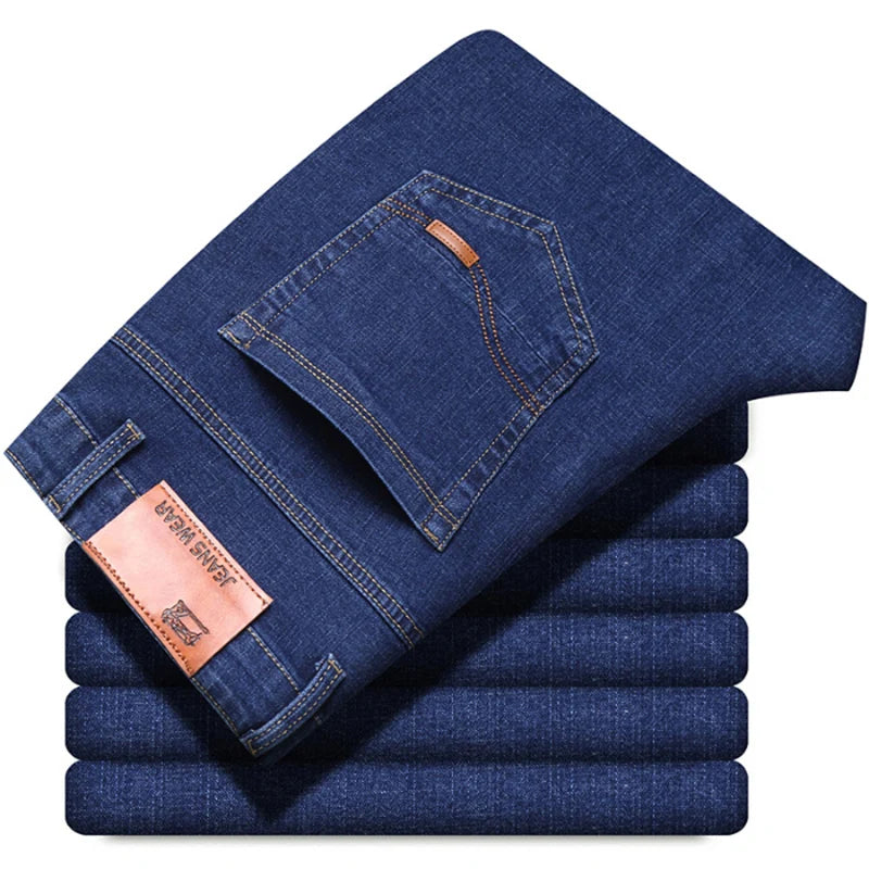 2025 Men's Jeans Casual Stretch Classic Blue Black Denim Pants Men's Texture Jeans Versatile Item Interprets Denim Fashion offic