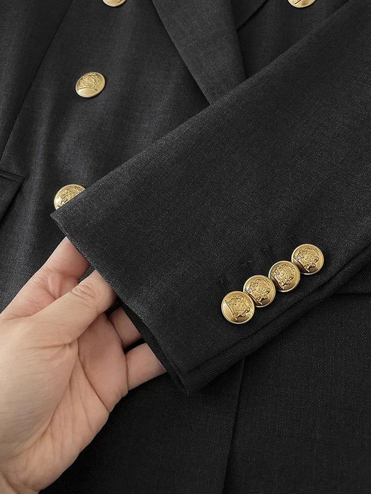 Elegant Peaked Lapel Suit Set
