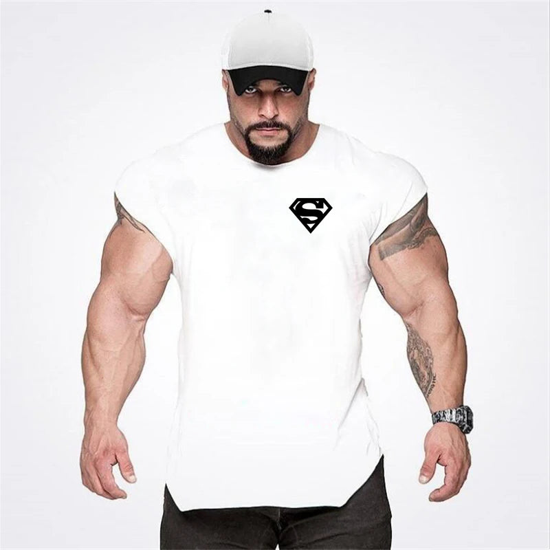 Mens Tank Tops Shirt Gym Tank Top Fitness Clothing Vest Sleeveless Cotton Man Canotte Bodybuilding Ropa Hombre Man Clothes Wear