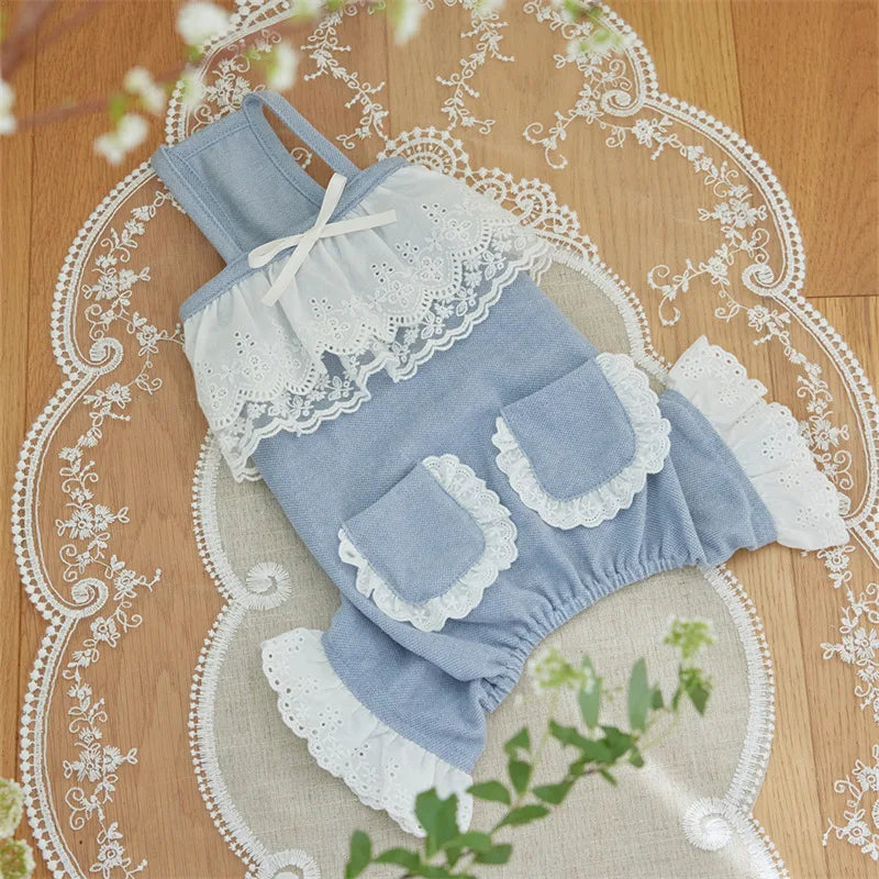 Cute Lace Pet Overalls Jumpsuit