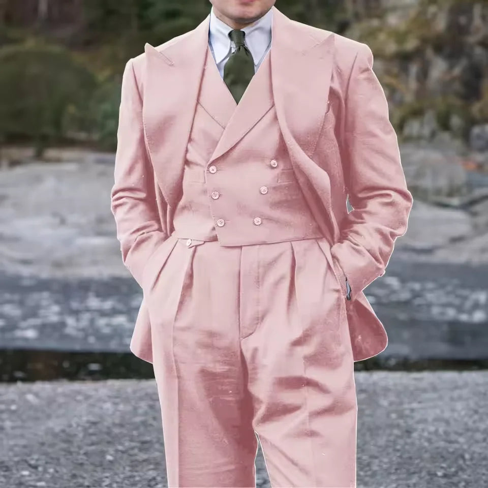 Elegant Double Breasted Three Piece Suit