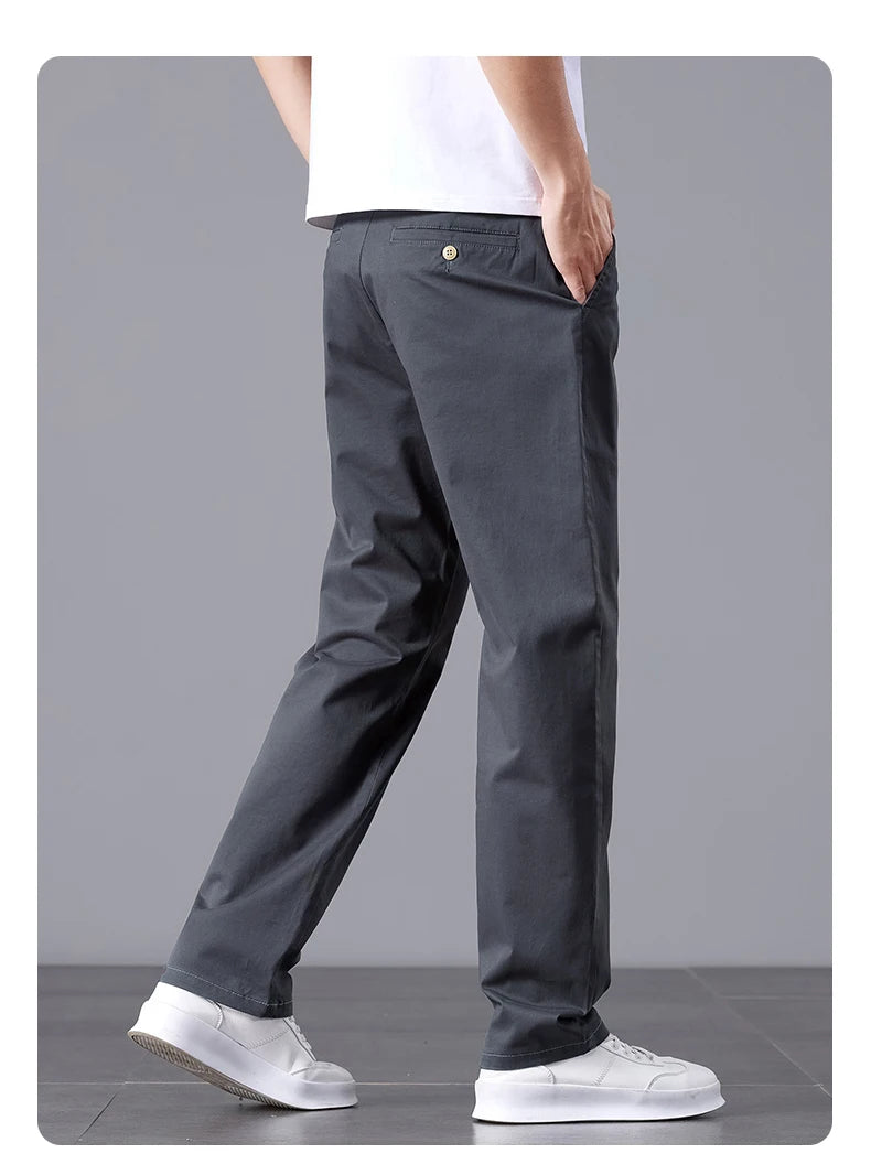 Stretch Cotton Straight Golf Trousers