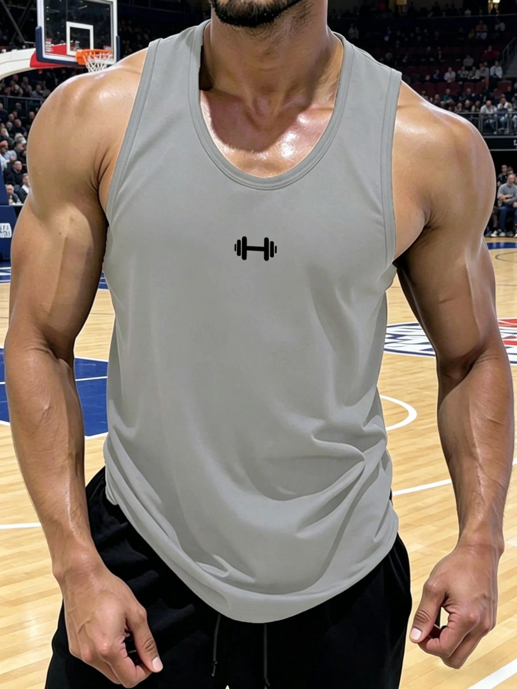Men's Quick Dry Gym Tank Top Sleeveless Breathable Workout Shirt Fitness Muscle Tee for Training Running Summer