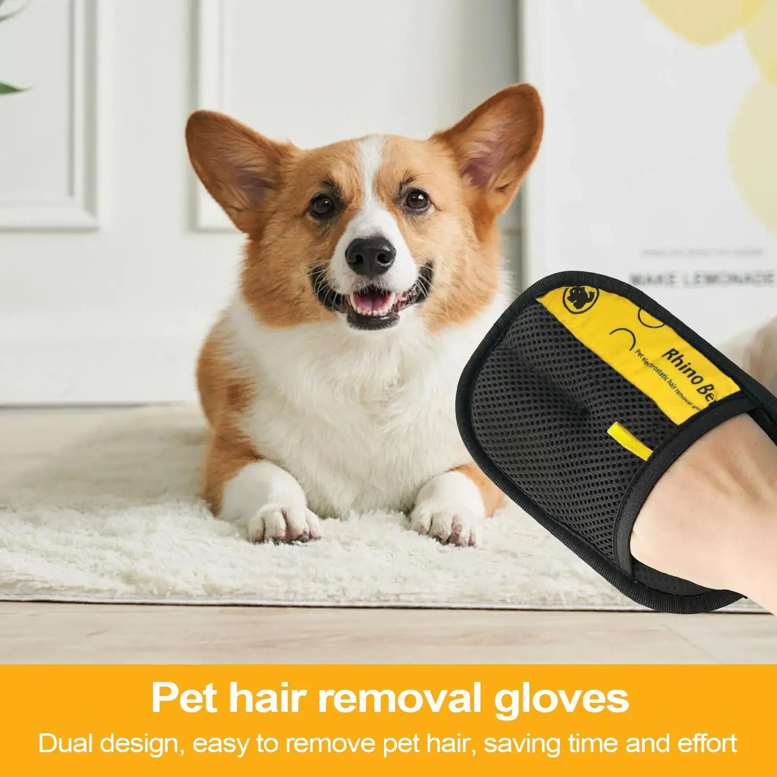 Pet Electrostatic Hair Removal Gloves Dog Cat Hair Removal Brush Gloves Hair Adhesive Gloves Carpet Clothing Hair Cleaning Brush