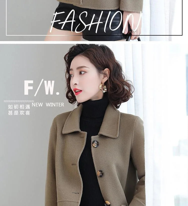 Short Woolen Casual Autumn Coat