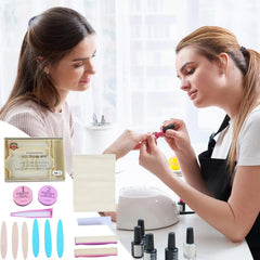 Nail Arts Tool Set With Polishing Wax Natural Nail Manicure Kit 3D Nail Tips Carving Tools For Home Salon Daily Party