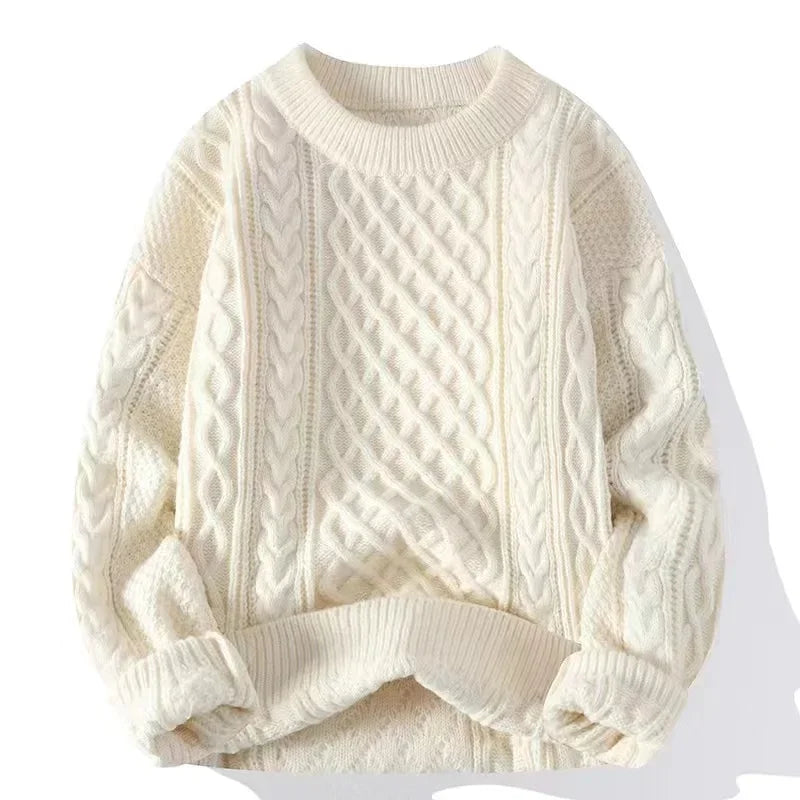 2024 Autumn Winter Men's Sweater Japan Fashion Men Clothing Striped Sweater Men Casual Streetwear Pullover O-Neck Sweaters Men