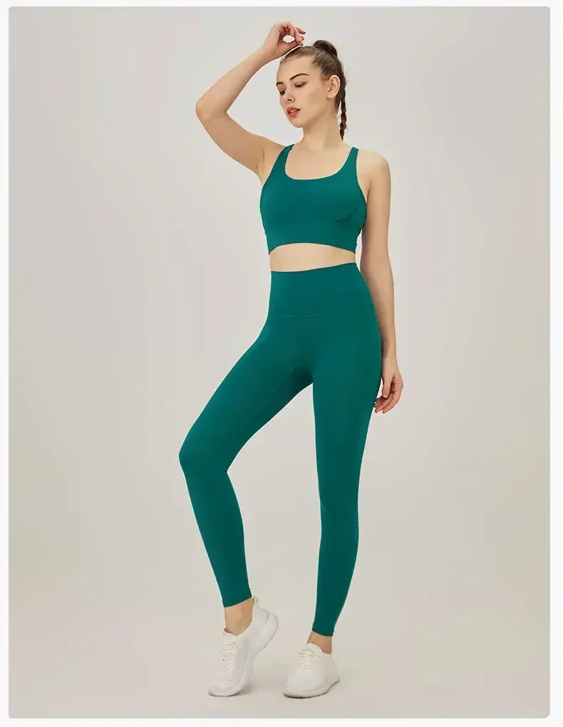 Women's Yoga Set Workout Set 2 Piece High Waist Yoga Leggings Sports Bra Gym Suit Activewear Sports Fitness Set Sports Suit