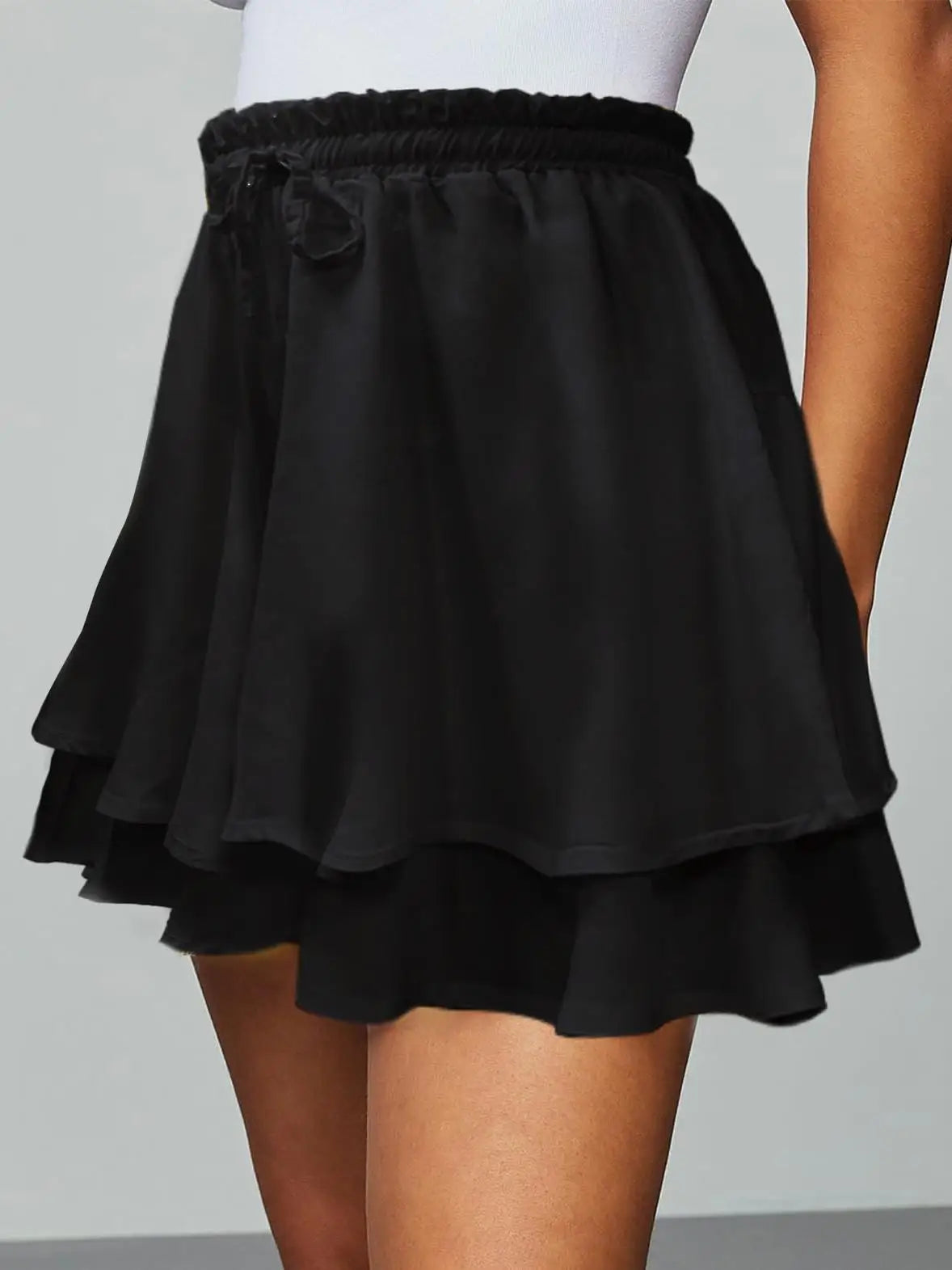 Boho Floral Mini Skirt with Ruffle Hem