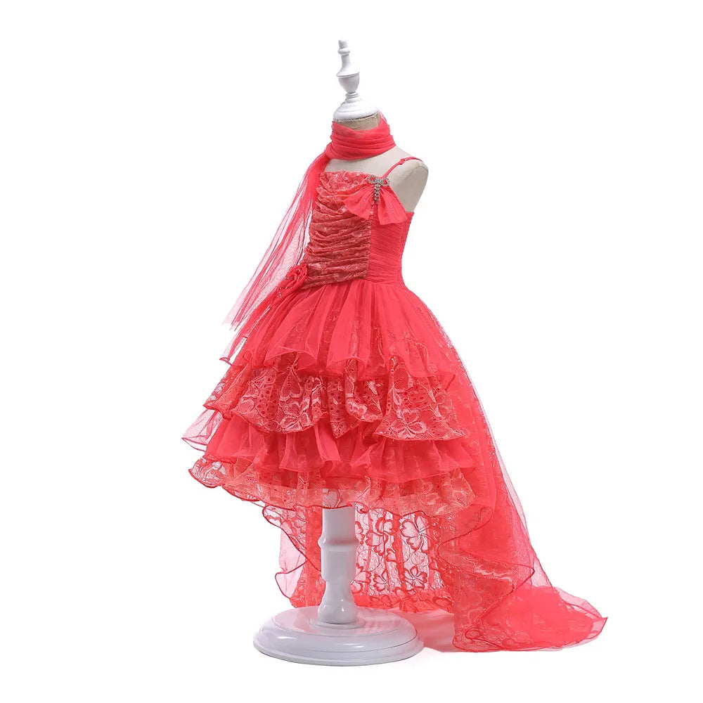 Trailing Princess Party Girls Dress