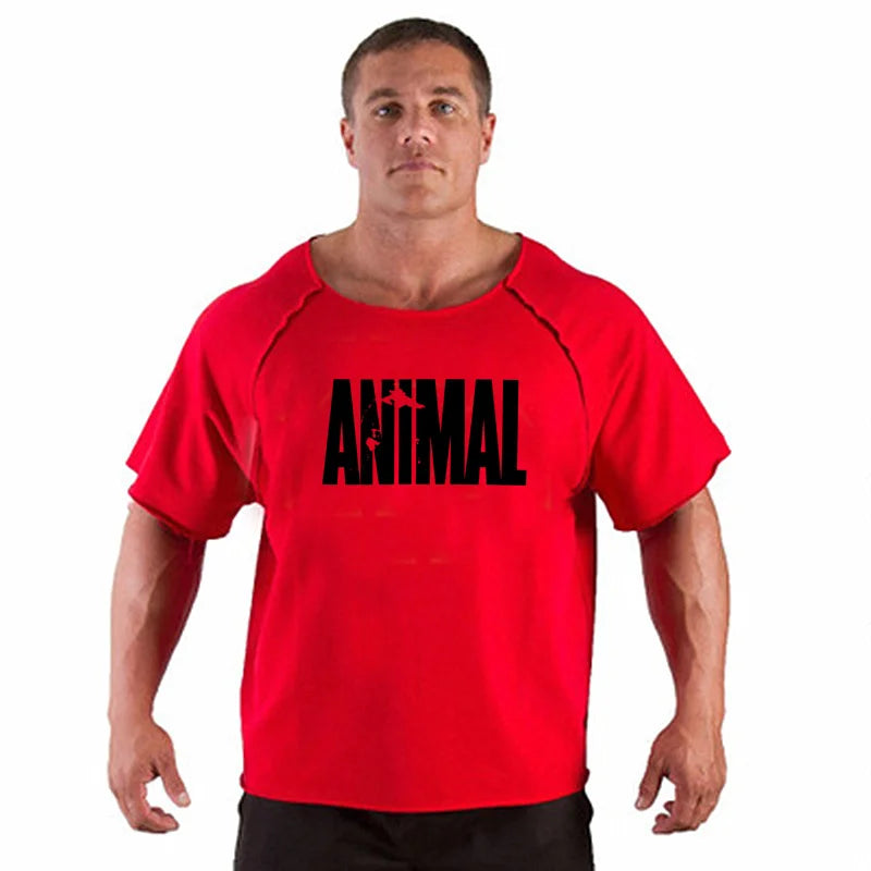 Men's T Shirts Fitness Men Bodybuilding  Shirt Batwing Sleeve Rag shirt Gym Fitness Muscle Running T shirt