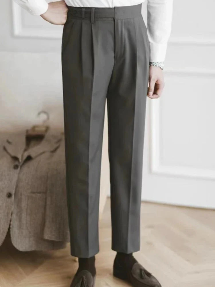 Classic Pleated Business Suit Trousers