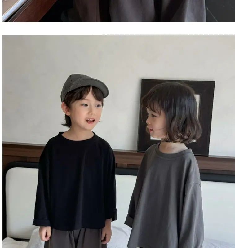 Kids Solid Long Sleeve Tee