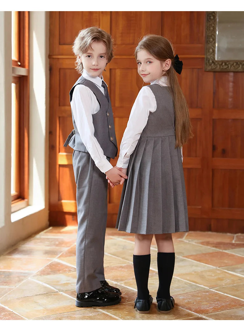 British Style Kids Vest Suit