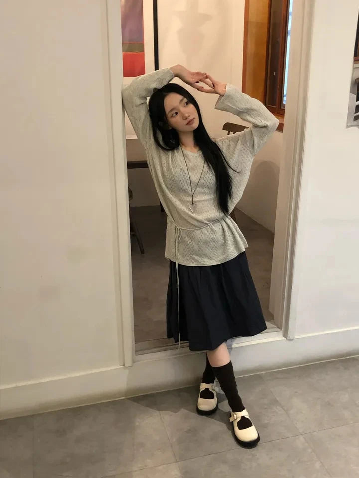 Chic Korean Style  Skirt for Young Women Spring Autumn Winter Seasonal Fashionable Inner Wear Casual Versatile Skirt