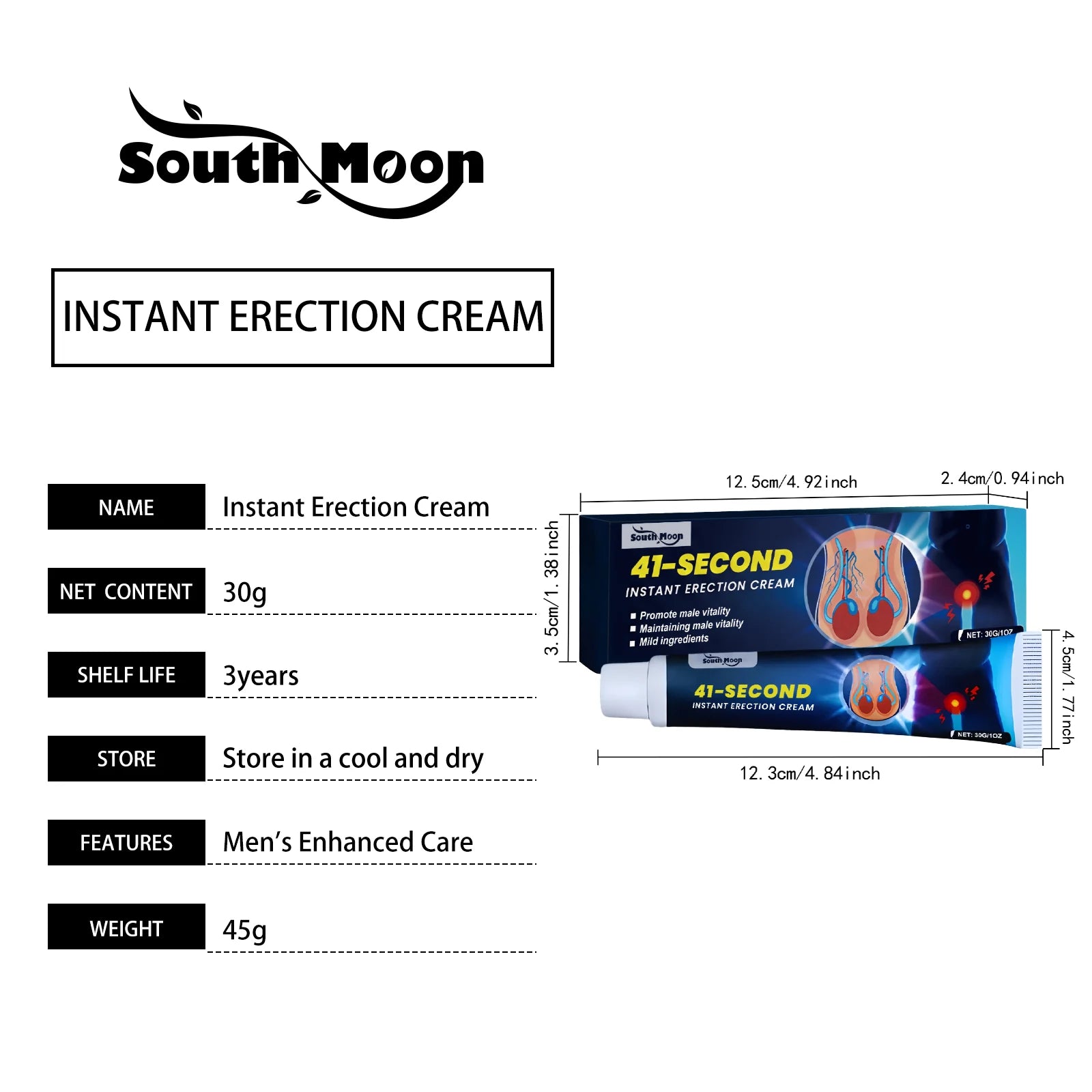 Men's Care Cream, with mild ingredients to comfort and care for men’s body, external topical care cream for daily use.