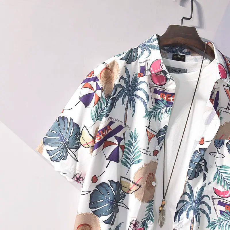 Printed Shirts and Blouses for Men Colourful Hip Hop Clothing Geometric Funny Man Tops Hawaiian Graphic with Pocket Floral Xxl S