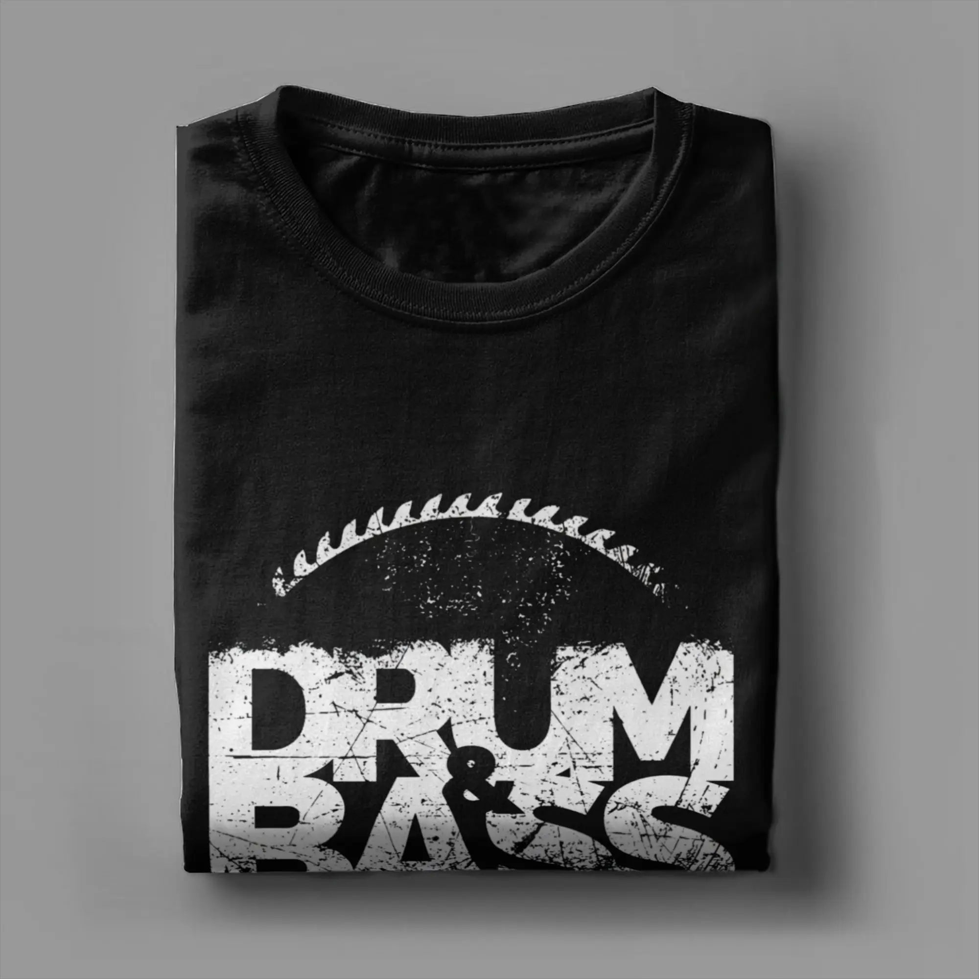 Drum And Bass T-Shirts for Men  Funny Pure Cotton Tee Shirt Round Neck Short Sleeve T Shirt Plus Size Tops