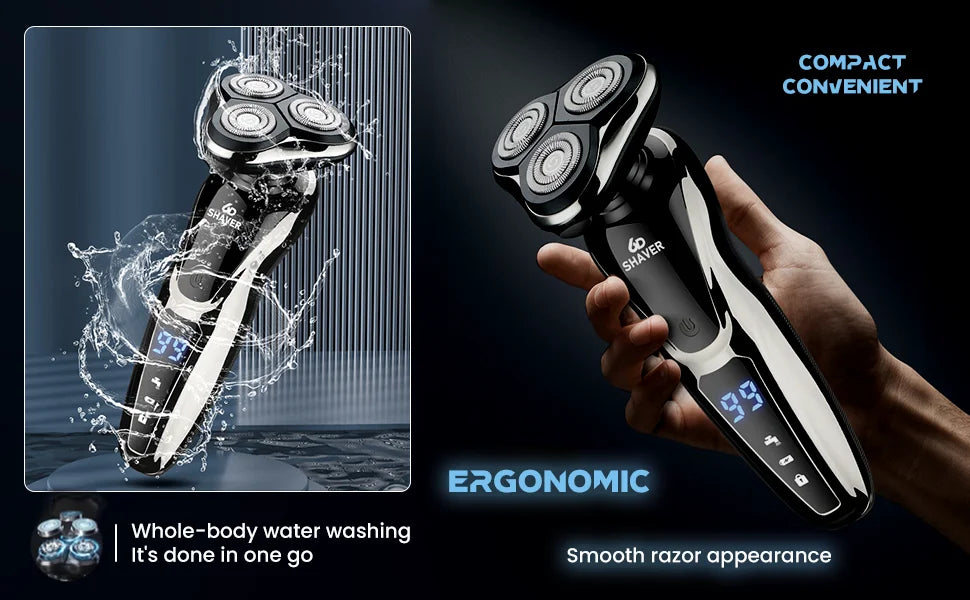 Rechargeable Electric Shaver for Men All in One Trimmer Set with Nose Trimmer Sideburns Trimmer Face Cleaning Brush
