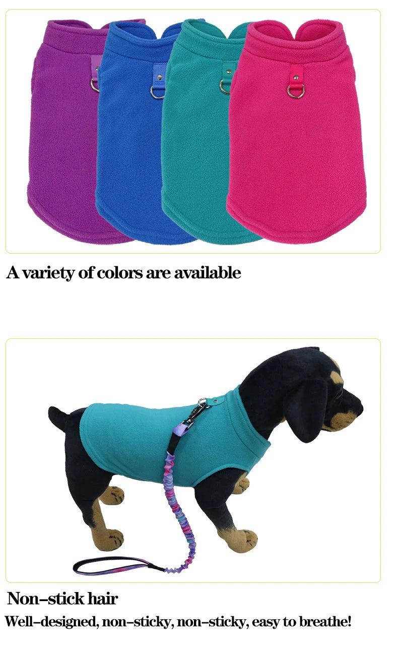 D-Ring Warm Fleece Dog Vest