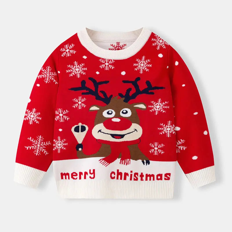 Winter Cartoon Knit Kids Pullover Sweater