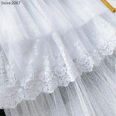 Women Skirts Cake-Style Skirt Spring Summer Fashion Lace Skirts Ladies High-Waisted Slimming Long Lace Skirt Elegant Tulle Skirt