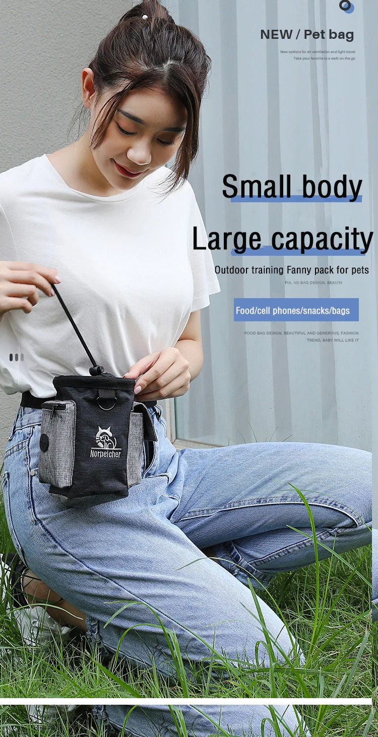 Dog Outdoor Training Bag Dog Fanny Pack Therapy Bag Multi-Functional Pet Bag Pet Treats Bag Train Snack Reward Waist Bag Pet Bag