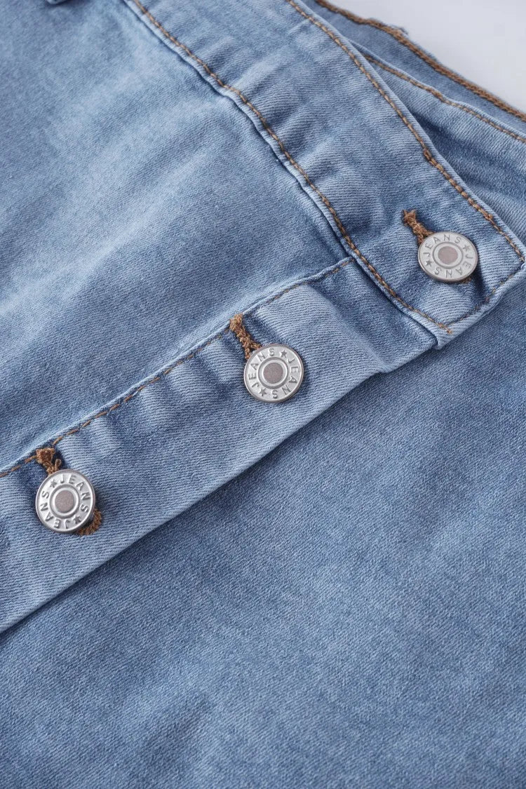 Trendy Asymmetric High Waist Denim Shorts