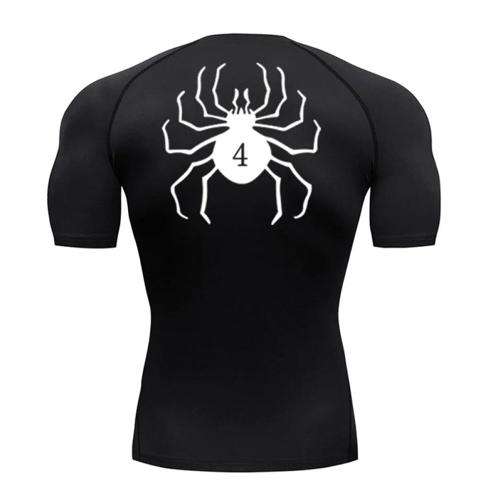 GYM Compression Tshirts Sport Workout Anime Spider Print T-shirts Mens Running Fitness Tight Summer Sportswear Rashgard Top Tees