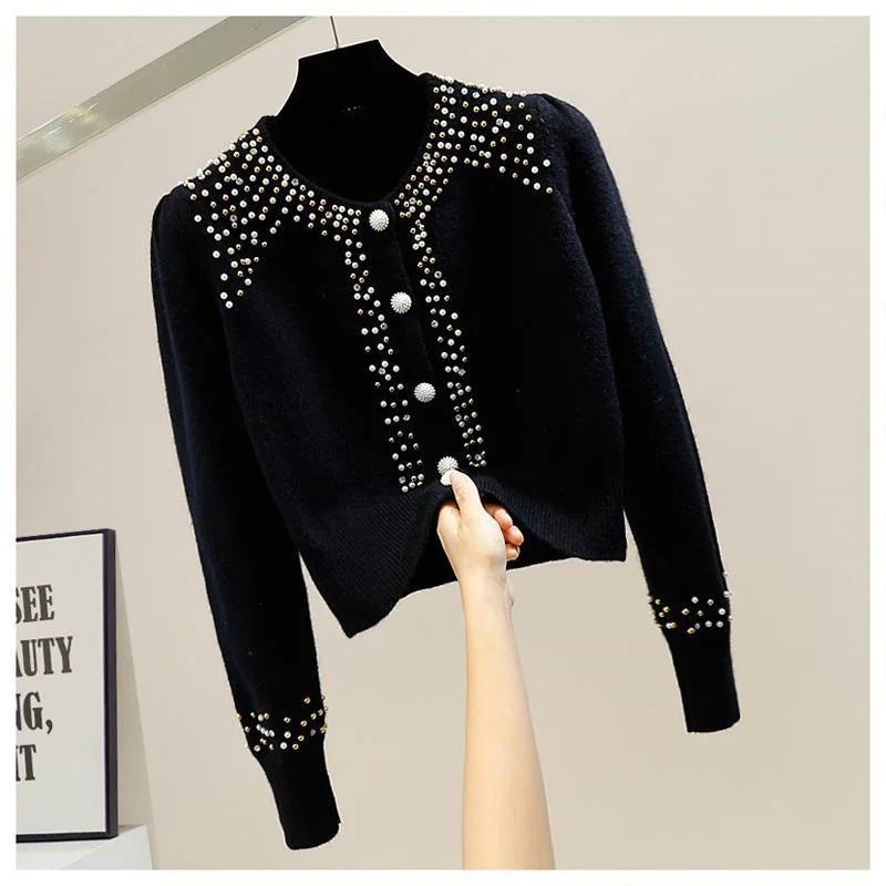 Slim O-Neck Knit Cardigan Sweater