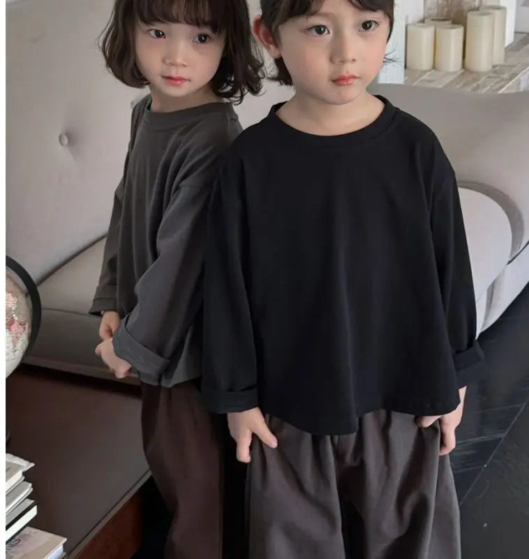 Kids Solid Long Sleeve Tee