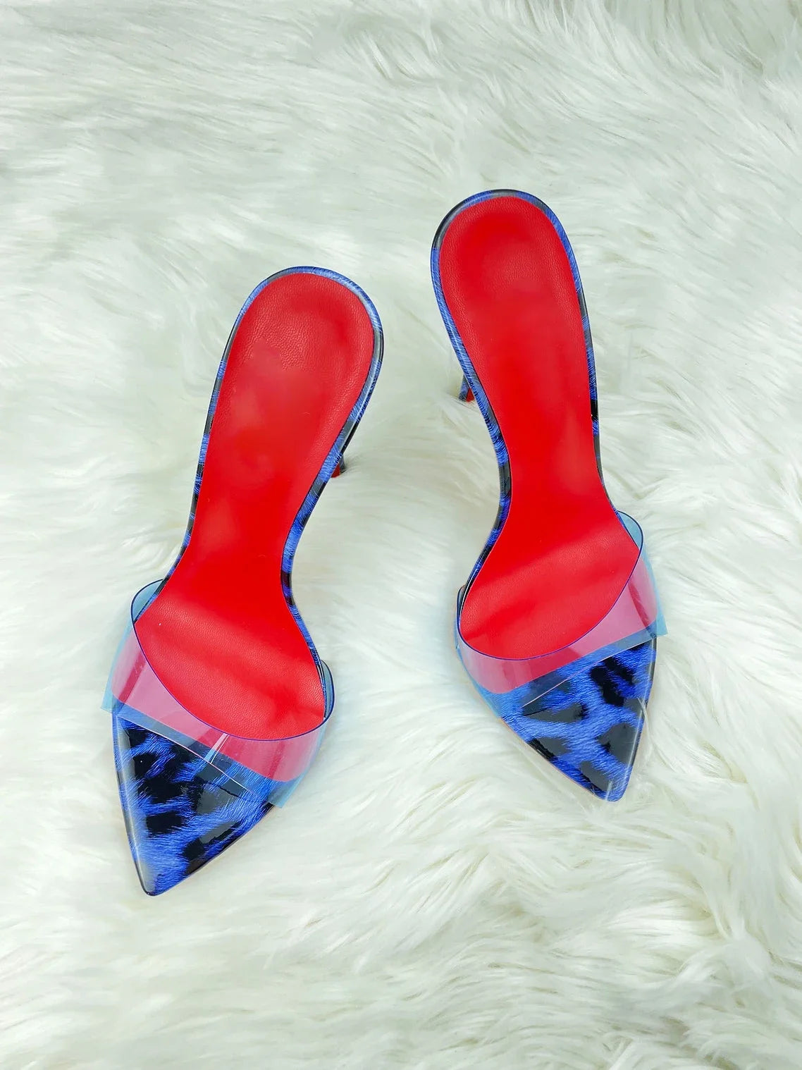 Sharp Pointed High Heels Red Super High Heels Slippers Women's Slim Heels Exposed Toes Half Drag Simple and Fashionable Sandals