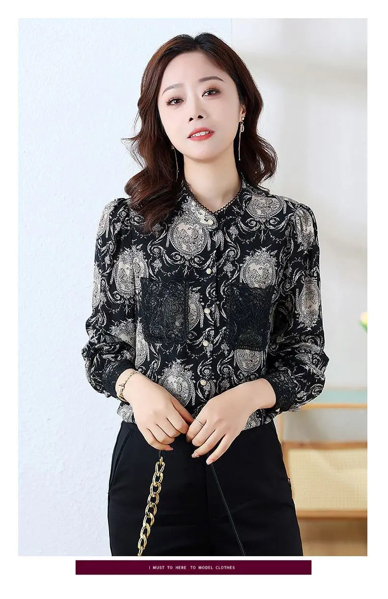 Printed Satin Commuter Shirt Women