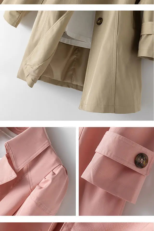 Slim Double Breasted Long Trench