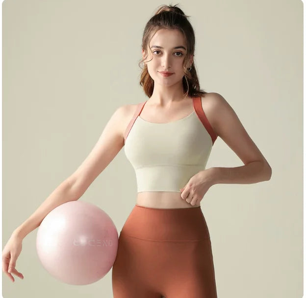 Women's One-Cup Sports Bra Shockproof Anti-Sagging for Running High-Intensity Yoga Fitness Wear Beautiful Back Design