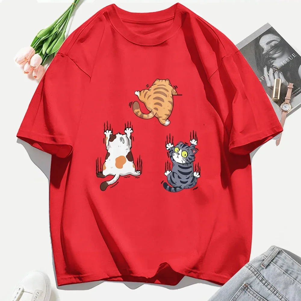 Three Cats Climbing Casual Tee