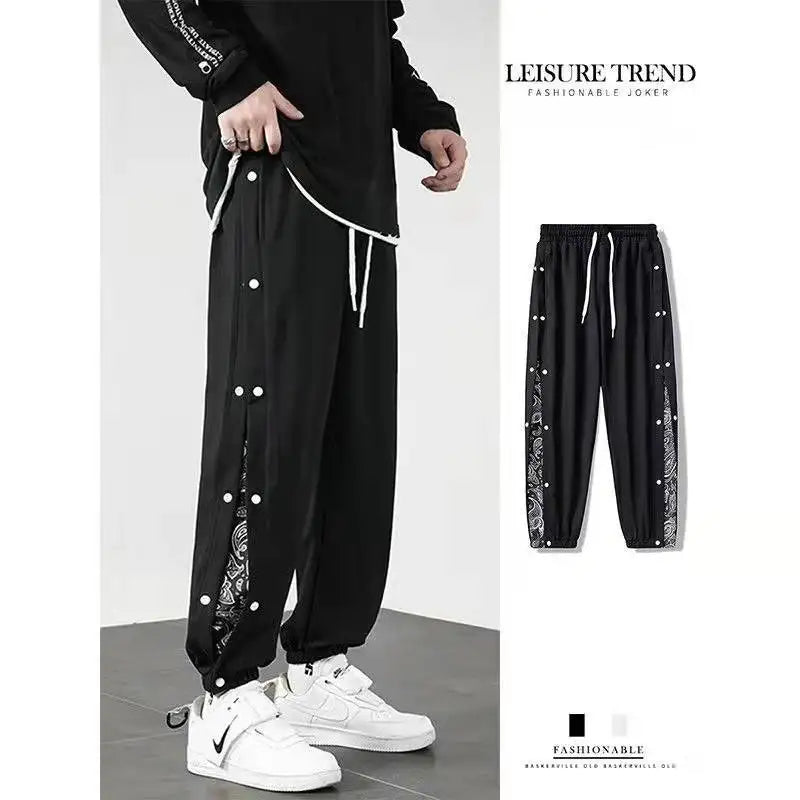 Korean Streetwear Joggers Men's Autumn Sports Casual Trousers Summer Trousers Breathable Casual Pants